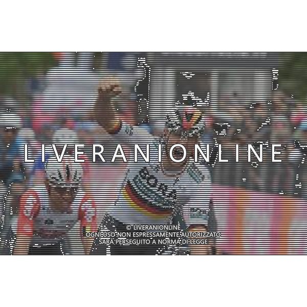 12-05-2019 Giro D\'italia; Tappa 02 Bologna - Fucecchio; 2019, Bora - Hansgrohe; Ackermann, Pascal; Fucecchio; - ARRIVO E PODIO ©SIROTTI / AGENZIA ALDO LIVERANI SAS