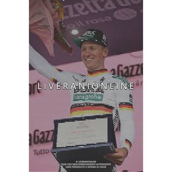 12-05-2019 Giro D\'italia; Tappa 02 Bologna - Fucecchio; 2019, Bora - Hansgrohe; Ackermann, Pascal; Bartali, Gino; Fucecchio; - ARRIVO E PODIO ©SIROTTI / AGENZIA ALDO LIVERANI SAS