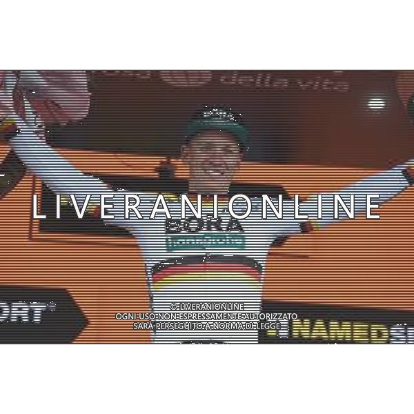 12-05-2019 Giro D\'italia; Tappa 02 Bologna - Fucecchio; 2019, Bora - Hansgrohe; Ackermann, Pascal; Fucecchio; - ARRIVO E PODIO ©SIROTTI / AGENZIA ALDO LIVERANI SAS