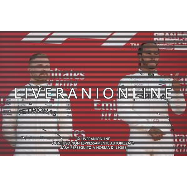 2nd place Valtteri Bottas (FIN) Mercedes AMG F1 W10 and 1st place Lewis Hamilton (GBR) Mercedes AMG F1 W10. 12.05.2019. Formula 1 World Championship, Rd 5, Spanish Grand Prix, Barcelona, Spain, Race Day. AG ALDO LIVERANI SAS-ONLY ITALY