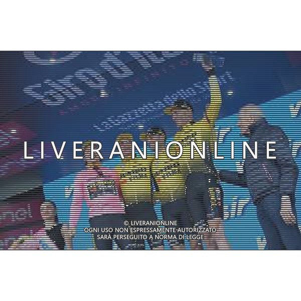 12-05-2019 Giro D\'italia; Tappa 02 Bologna - Fucecchio; 2019, Jumbo - Visma; Roglic, Primoz; Adorni, Vittorio; Fucecchio; - ARRIVO E PODIO ©SIROTTI / AGENZIA ALDO LIVERANI SAS