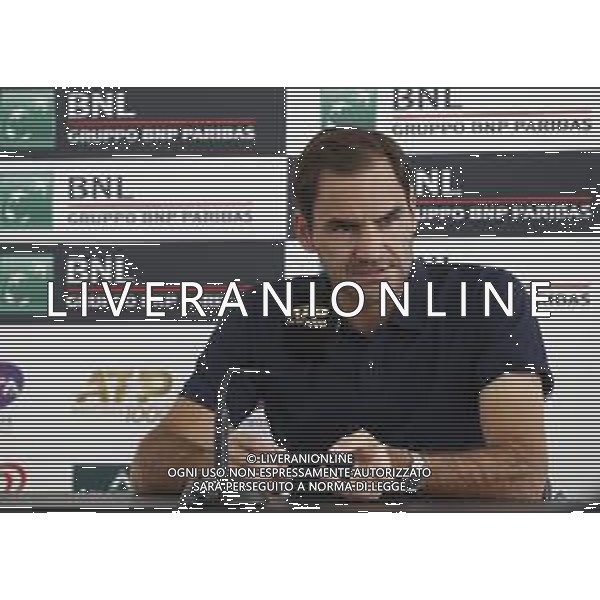 Roma 13/05/2019 - INTERNAZIONALI BNL D\' Italia 2019 - Conferenza Stampa di Roger Federer - nella foto: ROGER FEDERER ©Claudio Zamagni/Agenzia Aldo Liverani s.a.s. ROGER FEDERER during the press conference at the The Internazionali BNL d\'Italia 2019 at Foro Italico on May 14, 2019 in Rome, Italy. / AGENZIA ALDO LIVERANI SAS