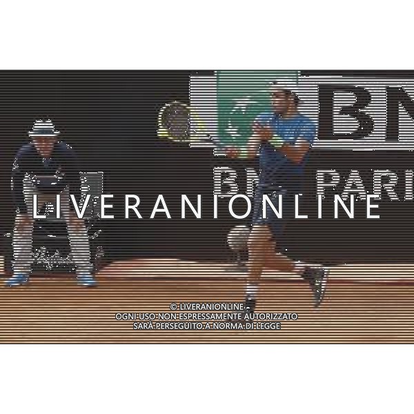 Roma 13/05/2019 - INTERNAZIONALI BNL D\' Italia 2019 - Alexander Zverev vs Matteo Berrettini - nella foto: Matteo Berrettini ©Claudio Zamagni/Agenzia Aldo Liverani s.a.s. Matteo Berrettini during the mens match between Alexander Zverev and Matteo Berrettini at the The Internazionali BNL d\'Italia 2019 at Foro Italico on May 14, 2019 in Rome, Italy. / AGENZIA ALDO LIVERANI SAS