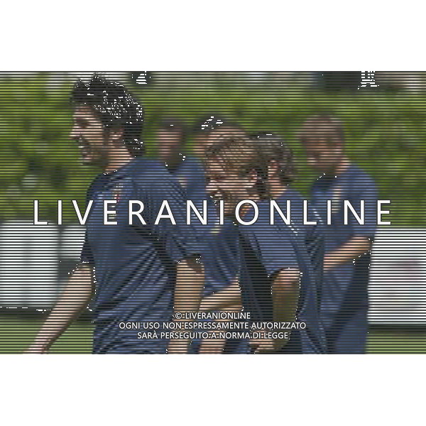 Coverciano 31/05/2005 Raduno e Allenamento della Nazionale Italiana Calcio nella foto gianluigi buffon e antonio cassano ph gianni nucci/agenzia aldo liverani