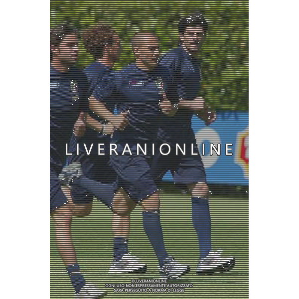 Coverciano 31/05/2005 Raduno e Allenamento della Nazionale Italiana Calcio nella foto fabio cannavaro e vincenzo iaquinta ph gianni nucci/agenzia aldo liverani