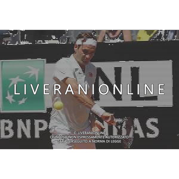 Roma 16/05/2019 - INTERNAZIONALI BNL D\' Italia 2019 - Joao Sousa vs Roger Federer - nella foto: Roger Federer ©Claudio Zamagni/Agenzia Aldo Liverani s.a.s. Roger Federer during the match between Joao Sousa and Roger Federer at the The Internazionali BNL d\'Italia 2019 at Foro Italico on May 16, 2019 in Rome, Italy. Photo Credit by Claudio Zamagni-Aldo Liverani Photo Agency / AGENZIA ALDO LIVERANI SAS