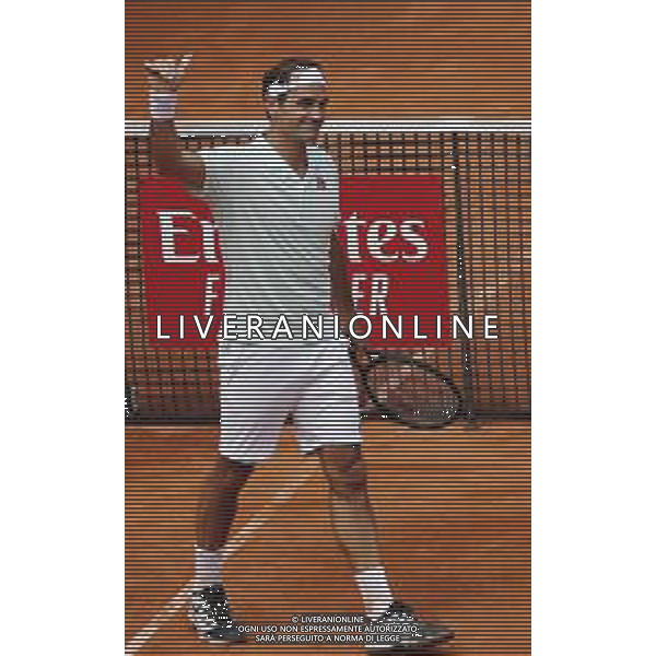 Roma 16/05/2019 - INTERNAZIONALI BNL D\' Italia 2019 - Joao Sousa vs Roger Federer - nella foto: Esultanza Roger Federer ©Claudio Zamagni/Agenzia Aldo Liverani s.a.s. Roger Federer during the match between Joao Sousa and Roger Federer at the The Internazionali BNL d\'Italia 2019 at Foro Italico on May 16, 2019 in Rome, Italy. Photo Credit by Claudio Zamagni-Aldo Liverani Photo Agency / AGENZIA ALDO LIVERANI SAS