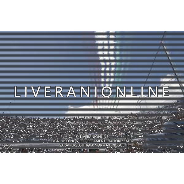 Roma 16/05/2019 - INTERNAZIONALI BNL D\' Italia 2019 - Novak Djocovic vs Denis Shapovalov - nella foto: le frecce tricolore sul campo centrale ©Claudio Zamagni/Agenzia Aldo Liverani s.a.s. during the match between Novak Djocovic vs Denis Shapovalov at the The Internazionali BNL d\'Italia 2019 at Foro Italico on May 16, 2019 in Rome, Italy. Photo Credit by Claudio Zamagni-Aldo Liverani Photo Agency / AGENZIA ALDO LIVERANI SAS