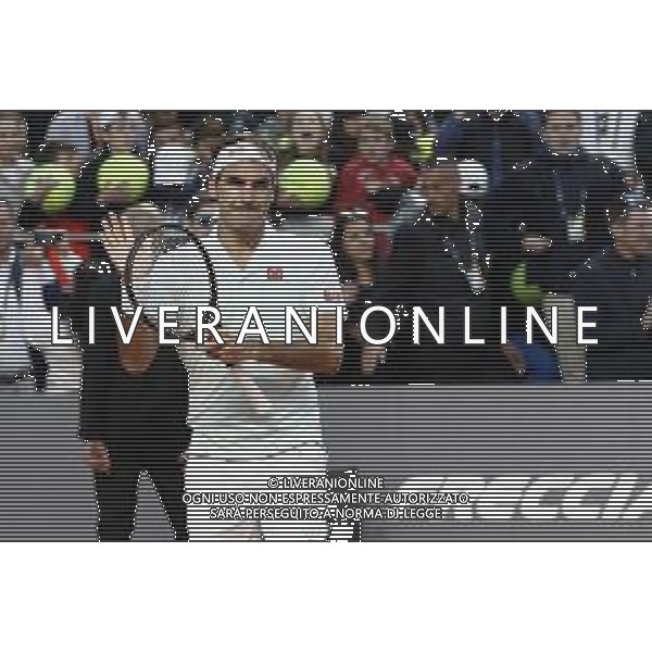 Roma 16/05/2019 - INTERNAZIONALI BNL D\' Italia 2019 - Borna Coric vs Roger Federer - nella foto: Esultanza Roger Federer ©Claudio Zamagni/Agenzia Aldo Liverani s.a.s. Roger Federer during the match between Borna Coric and Roger Federerat the The Internazionali BNL d\'Italia 2019 at Foro Italico on May 16, 2019 in Rome, Italy. Photo Credit by Claudio Zamagni-Aldo Liverani Photo Agency / AGENZIA ALDO LIVERANI SAS