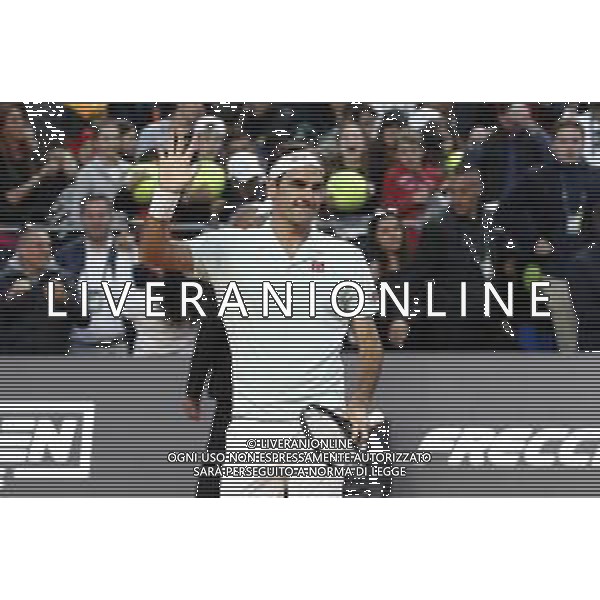 Roma 16/05/2019 - INTERNAZIONALI BNL D\' Italia 2019 - Borna Coric vs Roger Federer - nella foto: Esultanza Roger Federer ©Claudio Zamagni/Agenzia Aldo Liverani s.a.s. Roger Federer during the match between Borna Coric and Roger Federerat the The Internazionali BNL d\'Italia 2019 at Foro Italico on May 16, 2019 in Rome, Italy. Photo Credit by Claudio Zamagni-Aldo Liverani Photo Agency / AGENZIA ALDO LIVERANI SAS