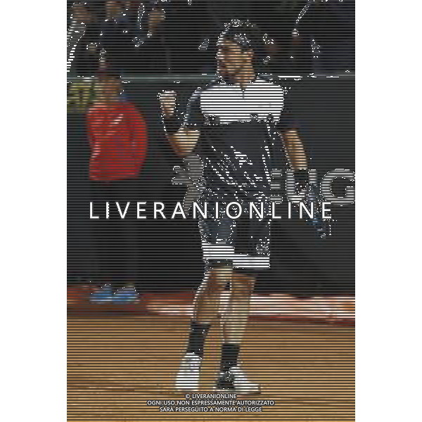Roma 16/05/2019 - INTERNAZIONALI BNL D\' Italia 2019 - Stefanos Tsitsipas vs Fabio Fognini - nella foto: Esultanza fabio fognini ©Claudio Zamagni/Agenzia Aldo Liverani s.a.s. fabio fognini during the match between Stefanos Tsitsipas and Fabio Fognini at The Internazionali BNL d\'Italia 2019 at Foro Italico on May 16, 2019 in Rome, Italy. Photo Credit by Claudio Zamagni-Aldo Liverani Photo Agency / AGENZIA ALDO LIVERANI SAS