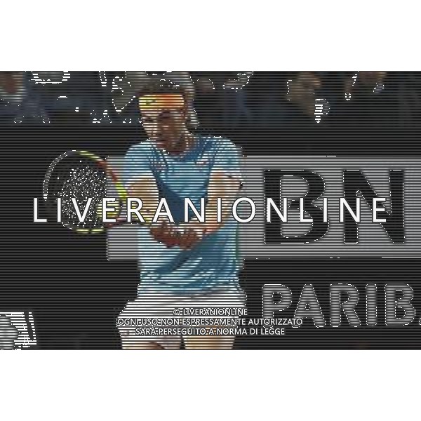 Roma 16/05/2019 - INTERNAZIONALI BNL D\' Italia 2019 - Nikoloz Basilashvili vs Rafael Nadal - nella foto: Rafael Nadal ©Claudio Zamagni/Agenzia Aldo Liverani s.a.s. Rafael Nadal during the match between Nikoloz Basilashvili and Rafael Nadal at The Internazionali BNL d\'Italia 2019 at Foro Italico on May 16, 2019 in Rome, Italy. Photo Credit by Claudio Zamagni-Aldo Liverani Photo Agency / AGENZIA ALDO LIVERANI SAS