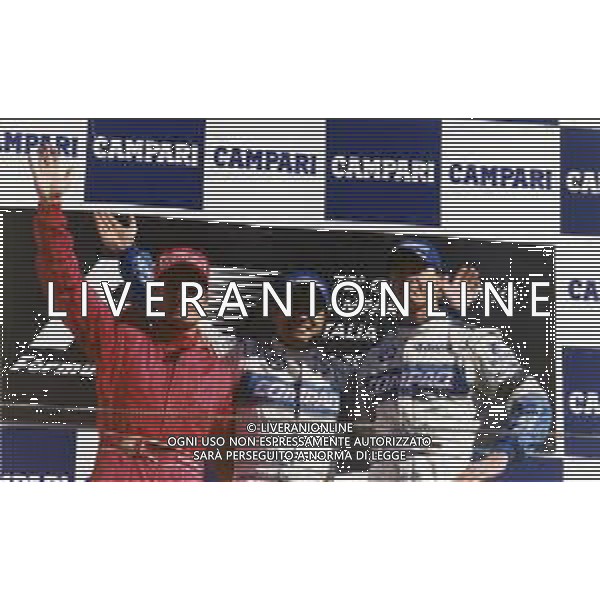 RETROSPETTIVA JUAN PABLO MONTOYA PILOTA F1 NELLA FOTO RUBEN BARRICHELLO-JUAN PABLO MONTOYA RALF SCHUMACHER NEL 2001 AG ALDO LIVERANI SAS