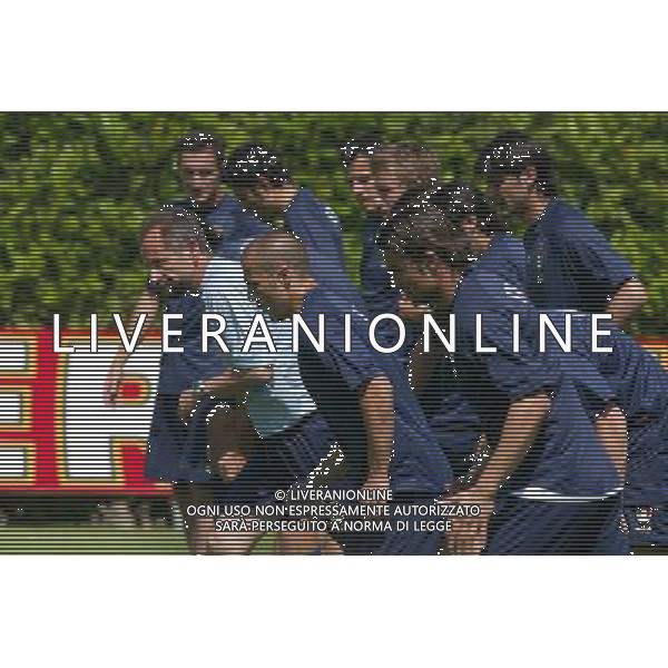 Coverciano 31/05/2005 Raduno e Allenamento della Nazionale Italiana Calcio nella foto corsa di gruppo ph gianni nucci/agenzia aldo liverani