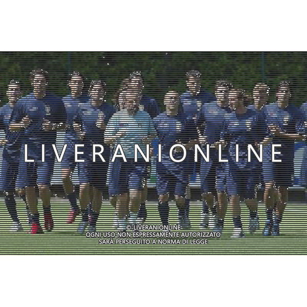 Coverciano 31/05/2005 Raduno e Allenamento della Nazionale Italiana Calcio nella foto corsa di gruppo ph gianni nucci/agenzia aldo liverani