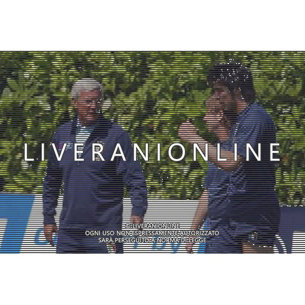 Coverciano 31/05/2005 Raduno e Allenamento della Nazionale Italiana Calcio nella foto marcello lippi antonio cassano e gianluigi buffon ph gianni nucci/agenzia aldo liverani