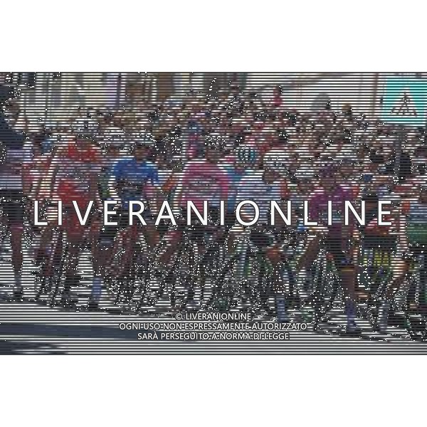17-05-2019 Giro D\'italia; Tappa 07 Vasto - L\'aquila; 2019, Uae - Emirates; 2019, Bardiani - Csf; 2019, Trek - Segafredo; 2019, Bora - Hansgrohe; 2019, Androni Giocattoli - Sidermec; Conti, Valerio; Carboni, Giovanni; Ciccone, Giulio; Ackermann, Pascal; Masnada, Fausto; Vasto; ©SIROTTI / AGENZIA ALDO LIVERANI SAS