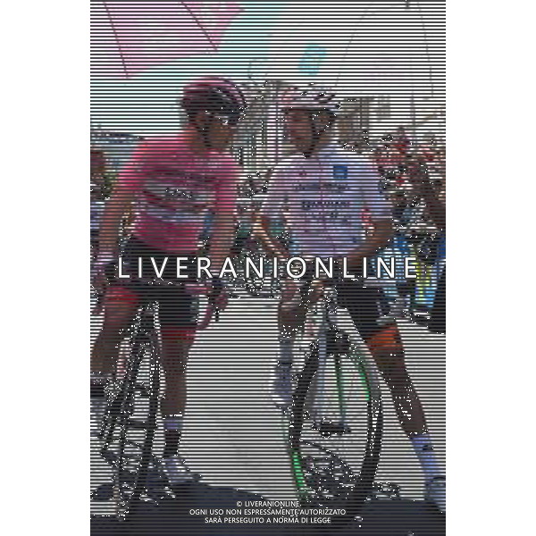 17-05-2019 Giro D\'italia; Tappa 07 Vasto - L\'aquila; 2019, Uae - Emirates; 2019, Bardiani - Csf; Conti, Valerio; Carboni, Giovanni; Vasto; ©SIROTTI / AGENZIA ALDO LIVERANI SAS