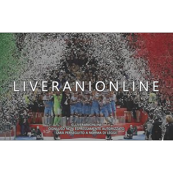 Atalanta - Lazio Finale di Coppa Italia 2019 TIM CUP 15/05/2019 - nella foto: esultanza finale lazio con la coppa ©Claudio Zamagni/Agenzia Aldo Liverani final exultation of lazio with the trophy during Italian TIM CUP final match between Atalanta and Lazio at Rome Olympic Stadium on May 15 2019 photo credit by Claudio Zamagni/Aldo Liverani Photo Agency