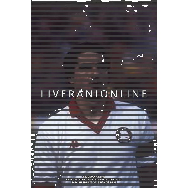 RETROSPETTIVA AGOSTINO DI BARTOLOMEI CALCIATORE 1983-84 NELLA FOTO AGOSTINO DI BARTOLOMEI CON LA MAGLIA DELLA ROMA CALCIO AG ALDO LIVERANI SAS