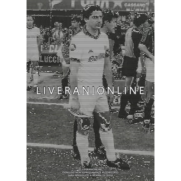 RETROSPETTIVA AGOSTINO DI BARTOLOMEI CALCIATORE NELLA FOTO AGOSTINO DI BARTOLOMEI CON LA MAGLIA DELLA ROMA CALCIO AG ALDO LIVERANI SAS