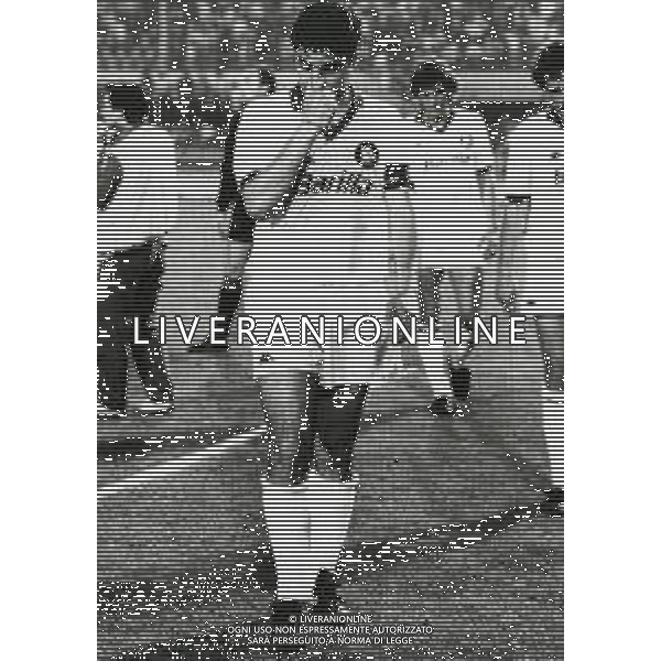 RETROSPETTIVA AGOSTINO DI BARTOLOMEI CALCIATORE NELLA FOTO AGOSTINO DI BARTOLOMEI CON LA MAGLIA DELLA ROMA CALCIO AG ALDO LIVERANI SAS