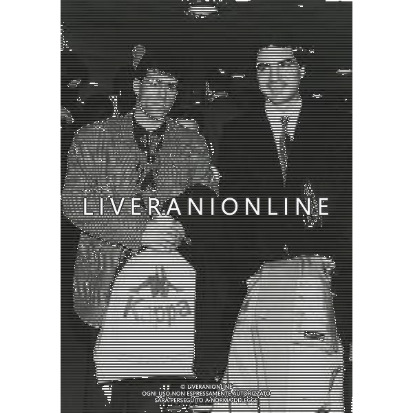 RETROSPETTIVA AGOSTINO DI BARTOLOMEI CALCIATORE NELLA FOTO AGOSTINO DI BARTOLOMEI CON ALBERICO EVANI AG ALDO LIVERANI SAS