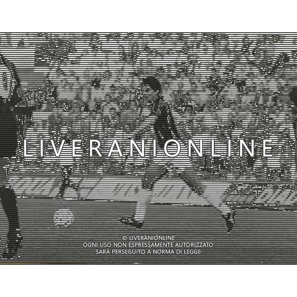 RETROSPETTIVA AGOSTINO DI BARTOLOMEI CALCIATORE NELLA FOTO AGOSTINO DI BARTOLOMEI CON LA MAGLIA DEL MILAN AG ALDO LIVERANI SAS
