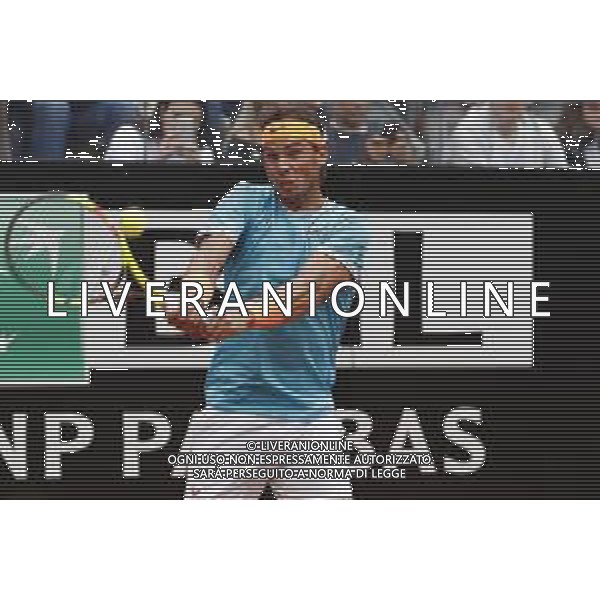 Roma 18/05/2019 - INTERNAZIONALI BNL D\' Italia 2019 - maschili - Stefanos Tsitsipas vs Rafael Nadal - nella foto: Rafael Nadal ©Claudio Zamagni/Agenzia Aldo Liverani s.a.s. Rafael Nadal during the semi-finals match between Stefanos Tsitsipas and Rafael Nadal at the The Internazionali BNL d\'Italia 2019 at Foro Italico on May 18, 2019 in Rome, Italy. Photo Credit by Claudio Zamagni-Aldo Liverani Photo Agency / AGENZIA ALDO LIVERANI SAS