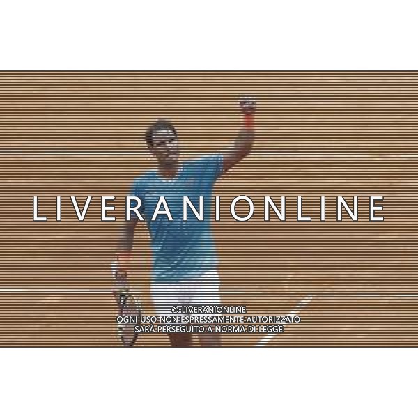 Roma 18/05/2019 - INTERNAZIONALI BNL D\' Italia 2019 - maschili - Stefanos Tsitsipas vs Rafael Nadal - nella foto: Esultanza Rafael Nadal ©Claudio Zamagni/Agenzia Aldo Liverani s.a.s. Rafael Nadal during the semi-finals match between Stefanos Tsitsipas and Rafael Nadal at the The Internazionali BNL d\'Italia 2019 at Foro Italico on May 18, 2019 in Rome, Italy. Photo Credit by Claudio Zamagni-Aldo Liverani Photo Agency / AGENZIA ALDO LIVERANI SAS