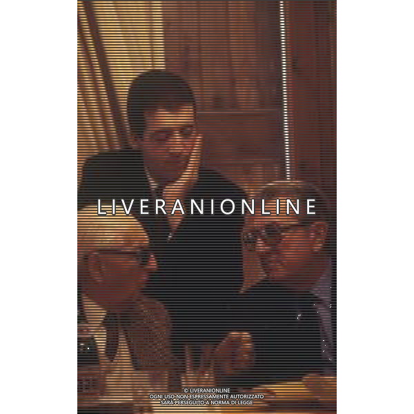 RETROSPETTIVA PIERO LARDI FERRARI IMPRENDITORE E DIRIGENTE SPORTIVO FIGLIO DI ENZO FERRARI NELLA FOTO PIERO LARDI FERRARI CON ENZO FERRARI E JEAN MARIE BALESTRE PRESIDENTE FOCA AG ALDO LIVERANI SAS