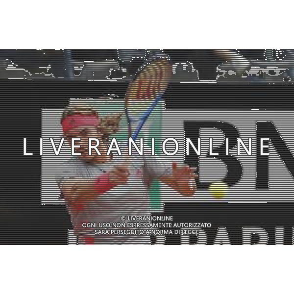 Roma 18/05/2019 - INTERNAZIONALI BNL D\' Italia 2019 - maschili - Stefanos Tsitsipas vs Rafael Nadal - nella foto: Stefanos Tsitsipas v©Claudio Zamagni/Agenzia Aldo Liverani s.a.s. Stefanos Tsitsipas v during the semi-finals match between Stefanos Tsitsipas and Rafael Nadal at the The Internazionali BNL d\'Italia 2019 at Foro Italico on May 18, 2019 in Rome, Italy. Photo Credit by Claudio Zamagni-Aldo Liverani Photo Agency / AGENZIA ALDO LIVERANI SAS