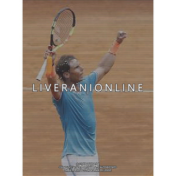 Roma 18/05/2019 - INTERNAZIONALI BNL D\' Italia 2019 - maschili - Stefanos Tsitsipas vs Rafael Nadal - nella foto: Esultanza Rafael Nadal ©Claudio Zamagni/Agenzia Aldo Liverani s.a.s. Rafael Nadal during the semi-finals match between Stefanos Tsitsipas and Rafael Nadal at the The Internazionali BNL d\'Italia 2019 at Foro Italico on May 18, 2019 in Rome, Italy. Photo Credit by Claudio Zamagni-Aldo Liverani Photo Agency / AGENZIA ALDO LIVERANI SAS