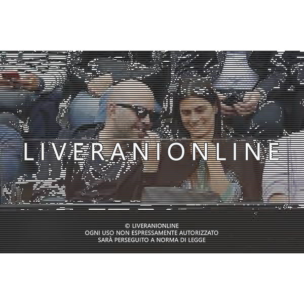 Roma 18/05/2019 - INTERNAZIONALI BNL D\' Italia 2019 - maschili - Stefanos Tsitsipas vs Rafael Nadal - nella foto: giuliano sangiorgi valeria solarino ©Claudio Zamagni/Agenzia Aldo Liverani s.a.s. during the semi-finals match between Stefanos Tsitsipas and Rafael Nadal at the The Internazionali BNL d\'Italia 2019 at Foro Italico on May 18, 2019 in Rome, Italy. Photo Credit by Claudio Zamagni-Aldo Liverani Photo Agency / AGENZIA ALDO LIVERANI SAS