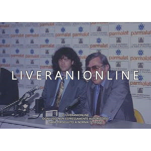 RETROSPETTIVA FERNANDO COUTO CALCIATORE NELLA FOTO FERNANDO COUTO CON GIORGIO PEDRANESCHI PRESENTAZIONE AL PARMA CALCIO 1994 AG ALDO LIVERANI SAS