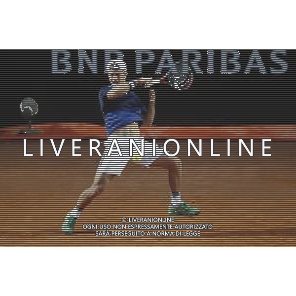 Roma 18/05/2019 - INTERNAZIONALI BNL D\' Italia 2019 - semifinale maschile - Novak Djokovic vs Diego Schwartzman - nella foto: Diego Schwartzman - ©Claudio Zamagni/Agenzia Aldo Liverani s.a.s. Diego Schwartzman - during the semi-finals match between Novak Djokovic and Diego Schwartzman at the The Internazionali BNL d\'Italia 2019 at Foro Italico on May 18, 2019 in Rome, Italy. Photo Credit by Claudio Zamagni-Aldo Liverani Photo Agency / AGENZIA ALDO LIVERANI SAS
