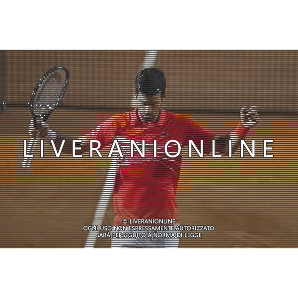 Roma 18/05/2019 - INTERNAZIONALI BNL D\' Italia 2019 - semifinale maschile - Novak Djokovic vs Diego Schwartzman - nella foto: Esultanza Novak Djokovic ©Claudio Zamagni/Agenzia Aldo Liverani s.a.s. Novak Djokovic during the semi-finals match between Novak Djokovic and Diego Schwartzman at the The Internazionali BNL d\'Italia 2019 at Foro Italico on May 18, 2019 in Rome, Italy. Photo Credit by Claudio Zamagni-Aldo Liverani Photo Agency / AGENZIA ALDO LIVERANI SAS