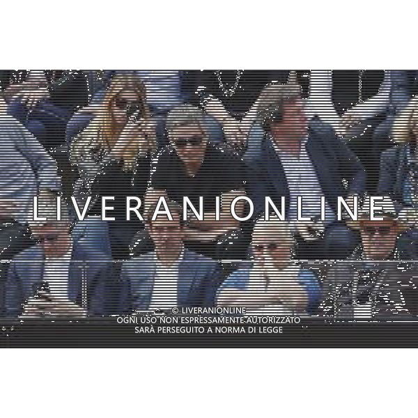 Roma 19/05/2019 - INTERNAZIONALI BNL D\' Italia 2019 - Finale Maschile - Novak Djokovic vs Rafael Nadal - nella foto: rosario fiorello in tribuna ©Claudio Zamagni/Agenzia Aldo Liverani s.a.s. fiorello during the Final Match between Novak Djokovic and Rafael Nadal at the The Internazionali BNL d\'Italia 2019 at Foro Italico on May 19, 2019 in Rome, Italy. Photo Credit by Claudio Zamagni-Aldo Liverani Photo Agency / AGENZIA ALDO LIVERANI SAS