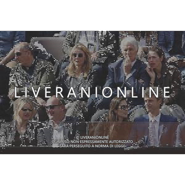 Roma 19/05/2019 - INTERNAZIONALI BNL D\' Italia 2019 - Finale Maschile - Novak Djokovic vs Rafael Nadal - nella foto: giovanni malato\' e anna falchi in tribuna ©Claudio Zamagni/Agenzia Aldo Liverani s.a.s. giovanni galago\' and anna falchiduring the Final Match between Novak Djokovic and Rafael Nadal at the The Internazionali BNL d\'Italia 2019 at Foro Italico on May 19, 2019 in Rome, Italy. Photo Credit by Claudio Zamagni-Aldo Liverani Photo Agency / AGENZIA ALDO LIVERANI SAS