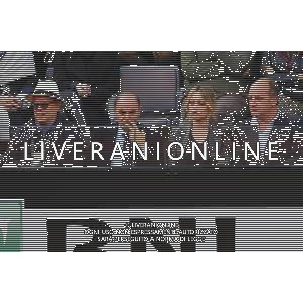 Roma 19/05/2019 - INTERNAZIONALI BNL D\' Italia 2019 - Finale Maschile - Novak Djokovic vs Rafael Nadal - nella foto: anna falchi e bruno vespa ©Claudio Zamagni/Agenzia Aldo Liverani s.a.s. anna falchi and bruno vespa during the Final Match between Novak Djokovic and Rafael Nadal at the The Internazionali BNL d\'Italia 2019 at Foro Italico on May 19, 2019 in Rome, Italy. Photo Credit by Claudio Zamagni-Aldo Liverani Photo Agency / AGENZIA ALDO LIVERANI SAS