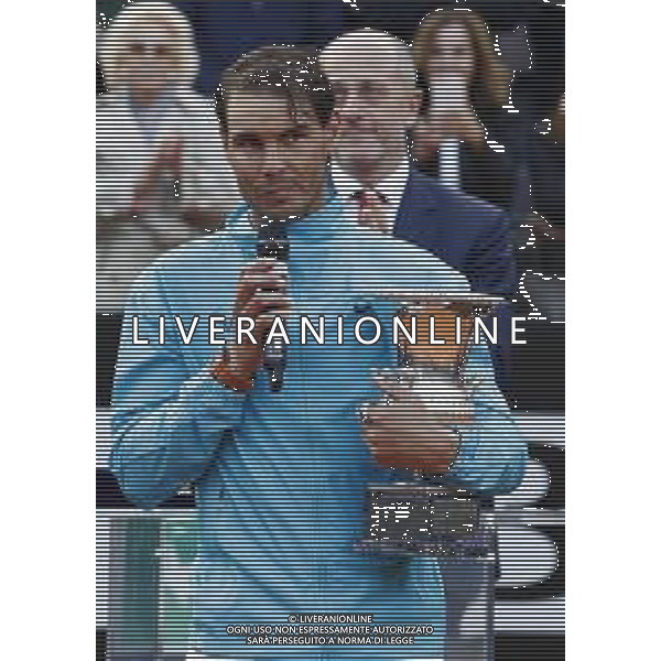 Roma 19/05/2019 - INTERNAZIONALI BNL D\' Italia 2019 - Finale Maschile - Novak Djokovic vs Rafael Nadal - nella foto: premiazione Rafael Nadal ©Claudio Zamagni/Agenzia Aldo Liverani s.a.s. during the Final Match between Novak Djokovic and Rafael Nadal at the The Internazionali BNL d\'Italia 2019 at Foro Italico on May 19, 2019 in Rome, Italy. Photo Credit by Claudio Zamagni-Aldo Liverani Photo Agency / AGENZIA ALDO LIVERANI SAS