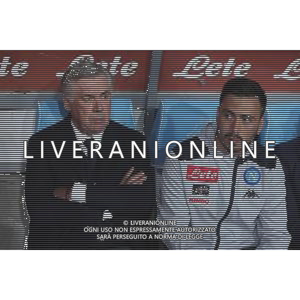 NAPOLI - INTER CAMPIONATO CALCIO SERIE A TIM 19.05.2019 NRELLA FOTO CARLO ANCELOTTI, DAVIDE ANCELOTTI IN PANCHINA © MOSCA / AGENZIA ALDO LIVERANI SAS