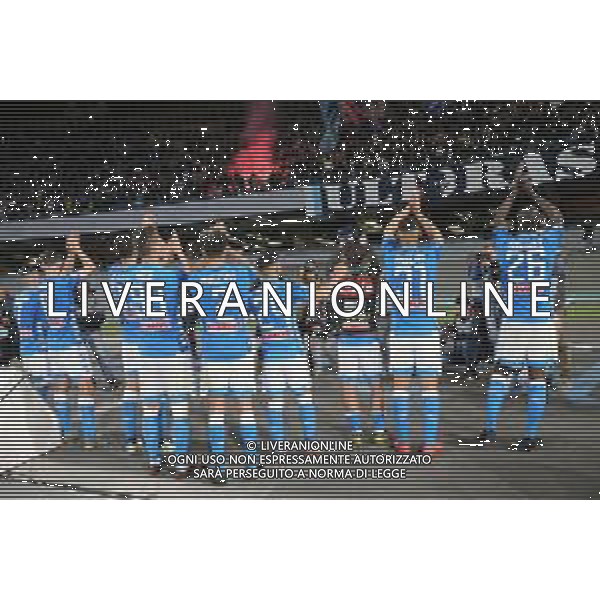 NAPOLI - INTER CAMPIONATO CALCIO SERIE A TIM 19.05.2019 NRELLA FOTO ESULTANZA DEI GIOCATORI DEL NAPOLI A FINE GARA © MOSCA / AGENZIA ALDO LIVERANI SAS