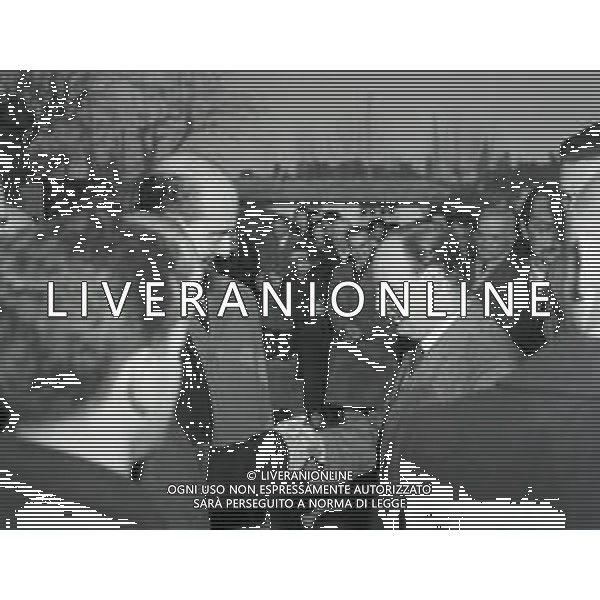 1953 MONTPELLIER RE UMBERTO DI SAVOIA SULLA TOMBA DELLA MADRE NELLA FOTO RE UMBERTO DI SAVOIA SULLA TOMBA DELLA MADRE AG ALDO LIVERANI SAS