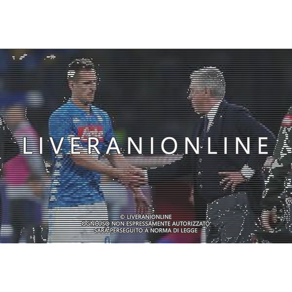 18-05-2019 NAPOLI CAMPIONATO DI CALCIO SERIE A NAPOLI INTER 4-1 NELLA FOTO: ARKADIUSZ MILIK, CARLO ANCELOTTI FOTO MOSCA, AG. LIVERANI