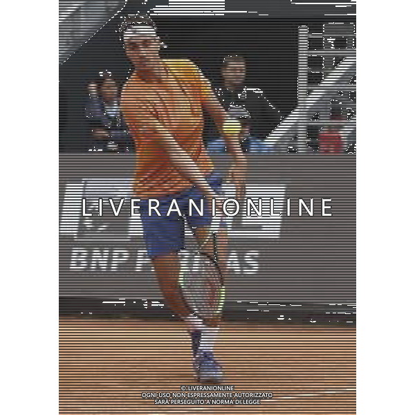 Roma 13/05/2019 - INTERNAZIONALI BNL D\' Italia 2019 - Lorenzo Sonego vs Karen Khachaanov nella foto: Lorenzo Sonego ©Claudio Zamagni/Agenzia Aldo Liverani s.a.s. Lorenzo Sonego in action during the Woman Singles match between Lorenzo Sonego and Karen Khachaanov at the The Internazionali BNL d\'Italia 2019 at Foro Italico on May 13, 2015 in Rome, Italy. / AGENZIA ALDO LIVERANI SAS