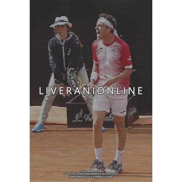 Roma 13/05/2019 - INTERNAZIONALI BNL D\' Italia 2019 - Alex de Minaur vs Marco Cecchinato nella foto: Marco Cecchinato ©Claudio Zamagni/Agenzia Aldo Liverani s.a.s. Marco Cecchinato during the Woman Singles match between Alex de Minaur and Marco Cecchinato at the The Internazionali BNL d\'Italia 2019 at Foro Italico on May 13, 2015 in Rome, Italy. / AGENZIA ALDO LIVERANI SAS