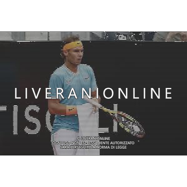 Roma 18/05/2019 - INTERNAZIONALI BNL D\' Italia 2019 - maschili - Stefanos Tsitsipas vs Rafael Nadal - nella foto: Stefanos Tsitsipas ©Claudio Zamagni/Agenzia Aldo Liverani s.a.s. Stefanos Tsitsipas during the semi-finals match between Stefanos Tsitsipas and Rafael Nadal at the The Internazionali BNL d\'Italia 2019 at Foro Italico on May 18, 2019 in Rome, Italy. Photo Credit by Claudio Zamagni-Aldo Liverani Photo Agency / AGENZIA ALDO LIVERANI SAS