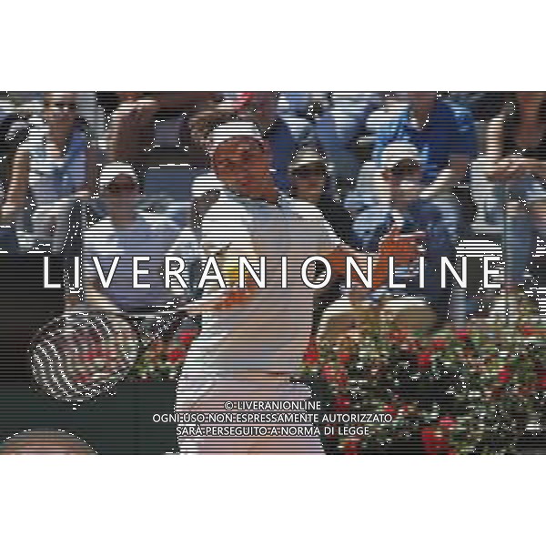 Roma 16/05/2019 - INTERNAZIONALI BNL D\' Italia 2019 - Joao Sousa vs Roger Federer - nella foto: Roger Federer ©Claudio Zamagni/Agenzia Aldo Liverani s.a.s. Roger Federer during the match between Joao Sousa and Roger Federer at the The Internazionali BNL d\'Italia 2019 at Foro Italico on May 16, 2019 in Rome, Italy. Photo Credit by Claudio Zamagni-Aldo Liverani Photo Agency / AGENZIA ALDO LIVERANI SAS