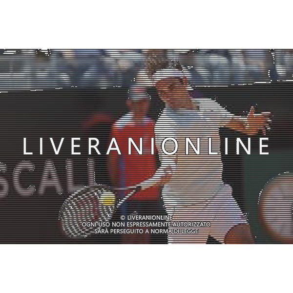Roma 16/05/2019 - INTERNAZIONALI BNL D\' Italia 2019 - Joao Sousa vs Roger Federer - nella foto: Roger Federer ©Claudio Zamagni/Agenzia Aldo Liverani s.a.s. Roger Federer during the match between Joao Sousa and Roger Federer at the The Internazionali BNL d\'Italia 2019 at Foro Italico on May 16, 2019 in Rome, Italy. Photo Credit by Claudio Zamagni-Aldo Liverani Photo Agency / AGENZIA ALDO LIVERANI SAS
